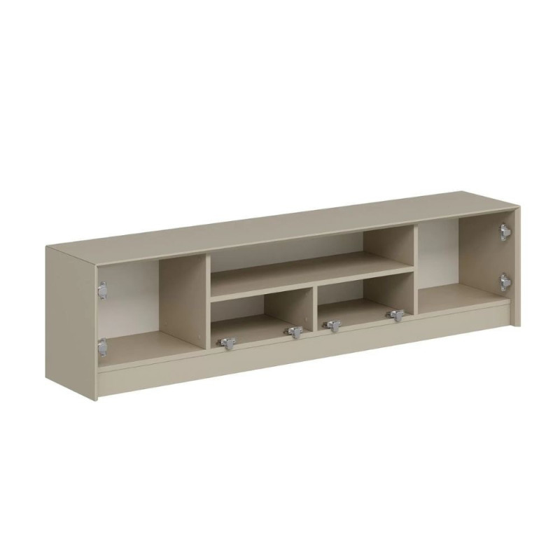 Porta TV Kale 4 ante effetto cannettato nicchia oro moderno
