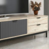 Porta TV Esta 2 ante antracite 2 cassetti rovere Sonoma moderno