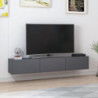 Porta TV sospeso Rigel 3 ante antracite moderno e salvaspazio