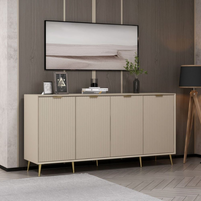Madia Kale 4 ante filo effetto cannettato cashmere oro moderna
