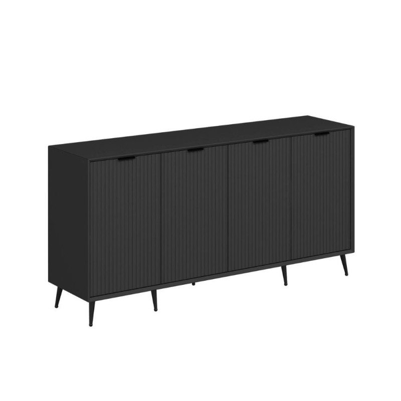 Madia Kale 4 ante filo effetto cannettato nero moderna