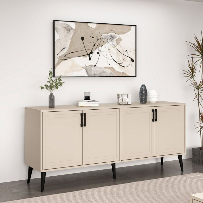 Madia Prime 4 ante cashmere maniglie piedini neri moderna