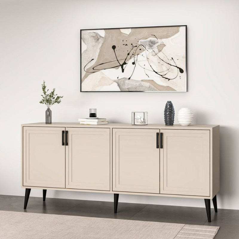 Madia Prime 4 ante cashmere maniglie piedini neri moderna