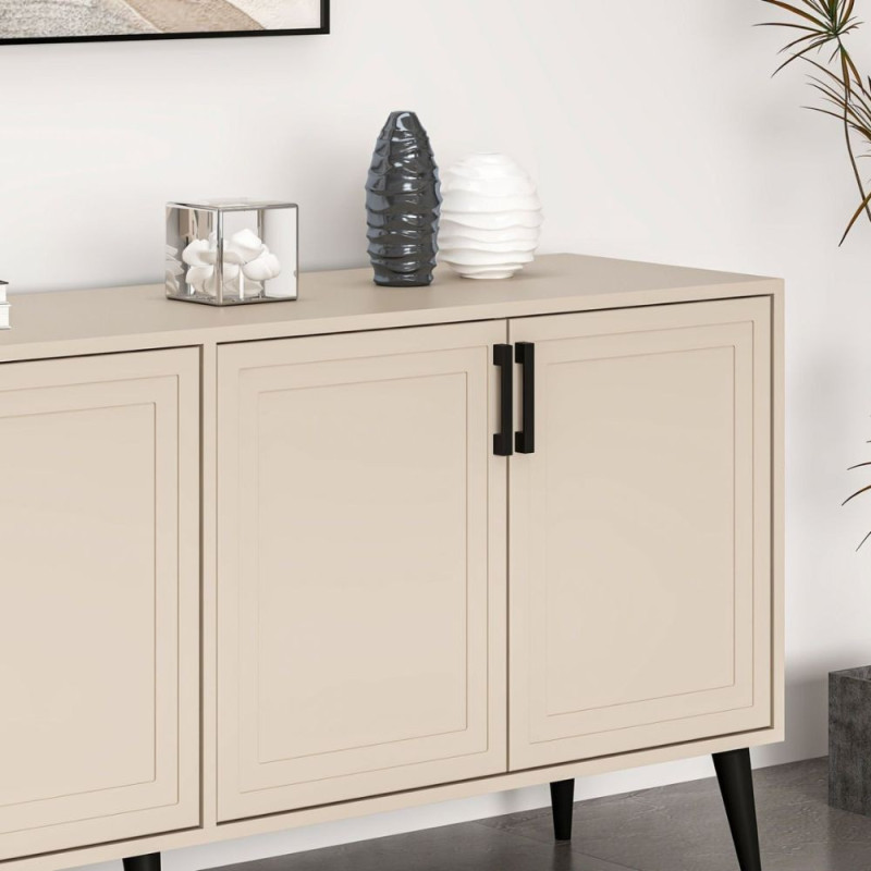 Madia Prime 4 ante cashmere maniglie piedini neri moderna