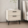 Comodino Prime 2 cassetti cashmere maniglie piedini neri moderno