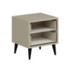 Comodino Prime 2 cassetti cashmere maniglie piedini neri moderno