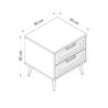 Comodino Prime 2 cassetti cashmere maniglie piedini neri moderno