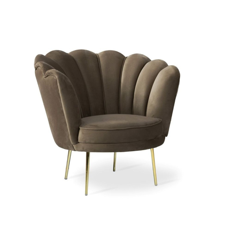 Poltrona Orel velluto caffè Riviera 04 elegante e confortevole