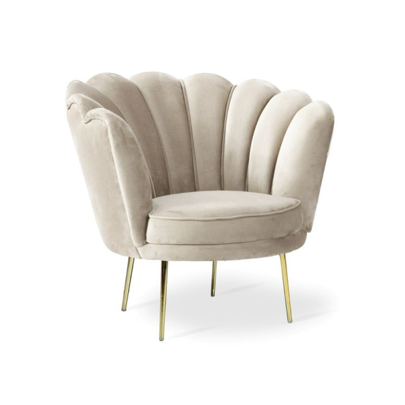 Poltrona Orel velluto sabbia Riviera 1 elegante e confortevole