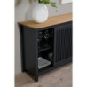 Credenza Bruna 1 anta scorrevole 3 cassetti grigio antracite pino