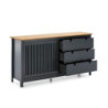 Credenza Bruna 1 anta scorrevole 3 cassetti grigio antracite pino