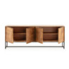 Credenza Nereida 210 cm legno massiccio 4 ante metallo nero