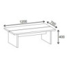 Tavolino rettangolare Loana nero 120x70x40 cm moderno e robusto