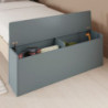 Letto singolo Odessa testiera casetta contenitore verde cachi pino