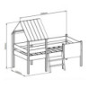 Letto a castello singolo Mint legno massiccio bianco lavagnetta