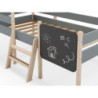 Letto a castello singolo Mint legno massiccio verde cachi e pino