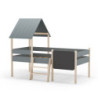 Letto a castello singolo Mint legno massiccio verde cachi e pino
