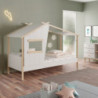 Letto a casetta Luba singolo legno massiccio bianco design
