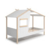Letto a casetta Luba singolo legno massiccio bianco design