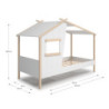 Letto a casetta Luba singolo legno massiccio bianco design