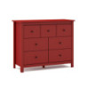 Cassettiera Misti in legno massiccio bordeaux 4 cassettoni 3 cassettini