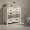 Comò Romantica 3 cassettoni 2 cassettini legno massiccio multicolor