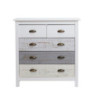 Comò Romantica 3 cassettoni 2 cassettini legno massiccio multicolor