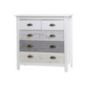 Comò Romantica 3 cassettoni 2 cassettini legno massiccio multicolor