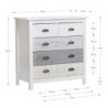 Comò Romantica 3 cassettoni 2 cassettini legno massiccio multicolor