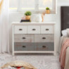 Comò Romantica 4 cassetti 3 cassettini legno massiccio multicolor