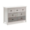 Comò Romantica 4 cassetti 3 cassettini legno massiccio multicolor