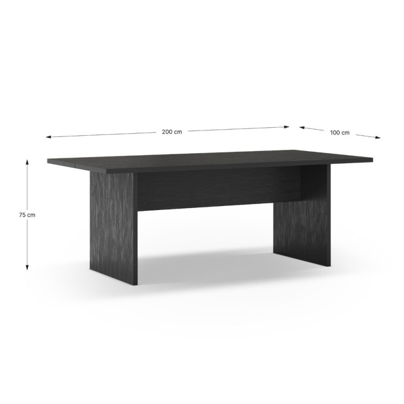 Tavolo rettangolare fisso Loana nero 200x100 cm design moderno