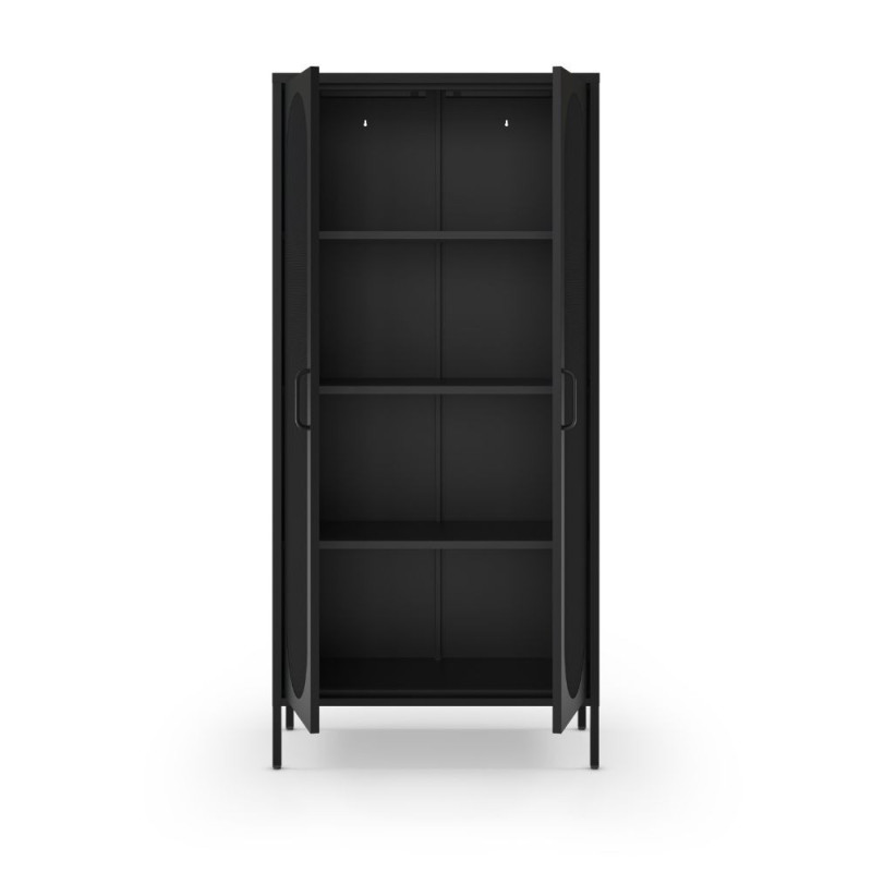 Vetrina Diora 2 ante reticolate metallo nero elegante