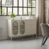 Credenza Doria 2 ante 3 cassetti metallo crema elegante