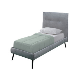 Zoom Letto singolo Stiletto con rete fissa in tessuto grigio chiaro
