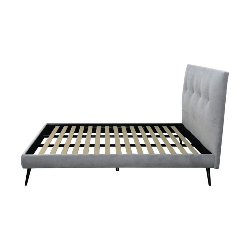 Letto singolo Stiletto rete fissa tessuto grigio chiaro moderno