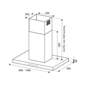 Zoom Cappa isola Bertazzoni KTI90PRO1XA 90 cm. 1 motore a 3 velocità acciaio inox classe A