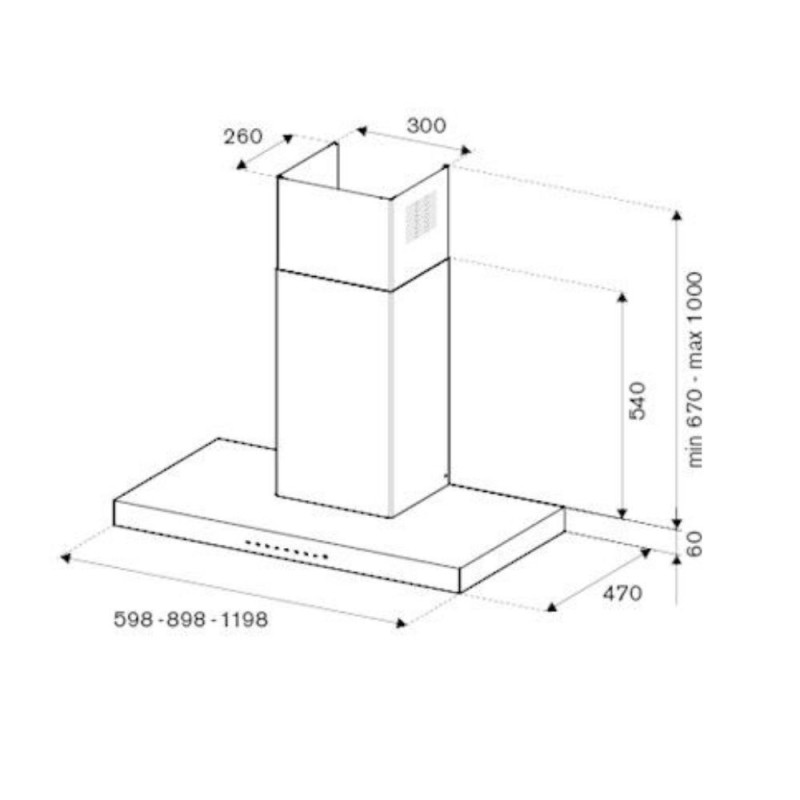 Cappa parete Bertazzoni KT90MAS1NEB 90 cm nero opaco classe B