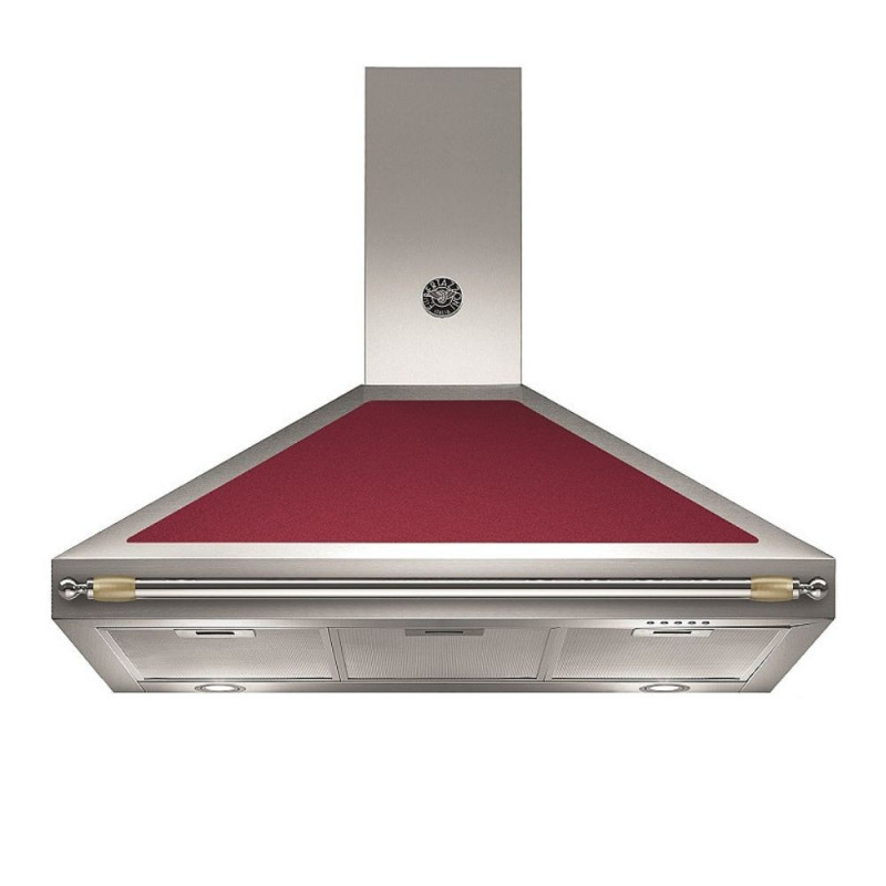 Cappa camino Bertazzoni K100HERVia 100 cm inox e rosso Classe A
