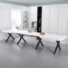 Tavolo allungabile Dava bianco opaco gambe metallo nero moderno