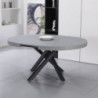 Tavolo allungabile Raven cemento gambe metallo nero moderno