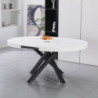 Tavolo allungabile Raven bianco opaco gambe metallo nero moderno