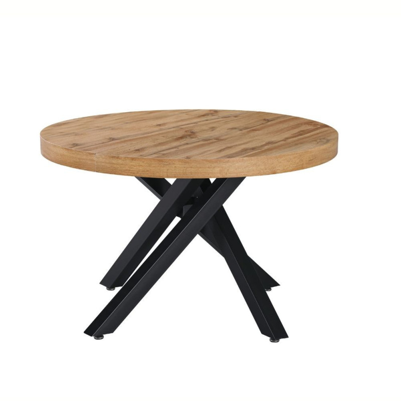Tavolo allungabile Raven rovere gambe metallo nero moderno