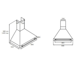 Zoom Cappa camino Bertazzoni K90HERNEA 90 cm inox e nera classe A