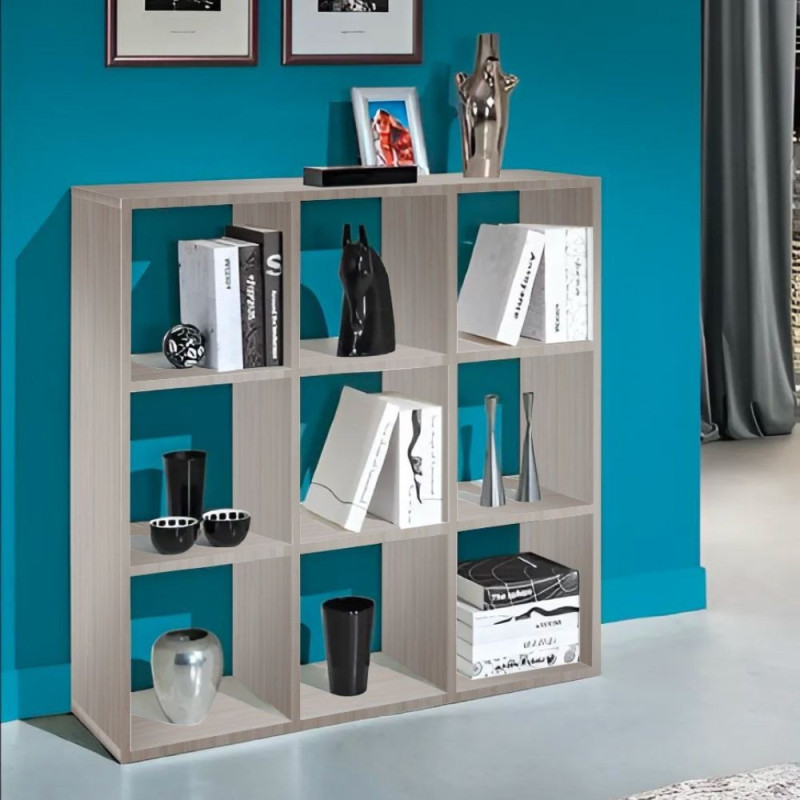 Libreria Hawai 9 compartimenti olmo perla moderna e capiente