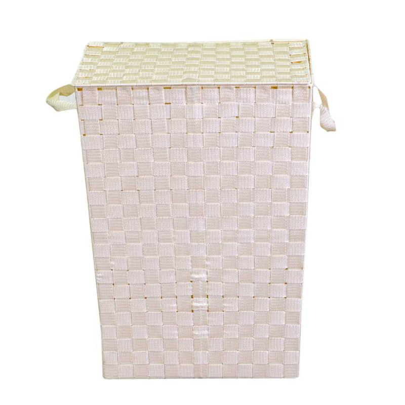 Cestone poliestere crema rettangolare 40x30x53cm capiente