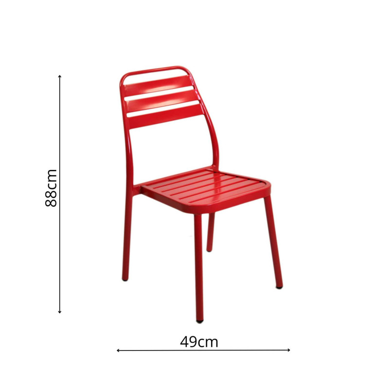 Sedia alluminio Las Vegas rossa 49x58xH45-88 cm resistente