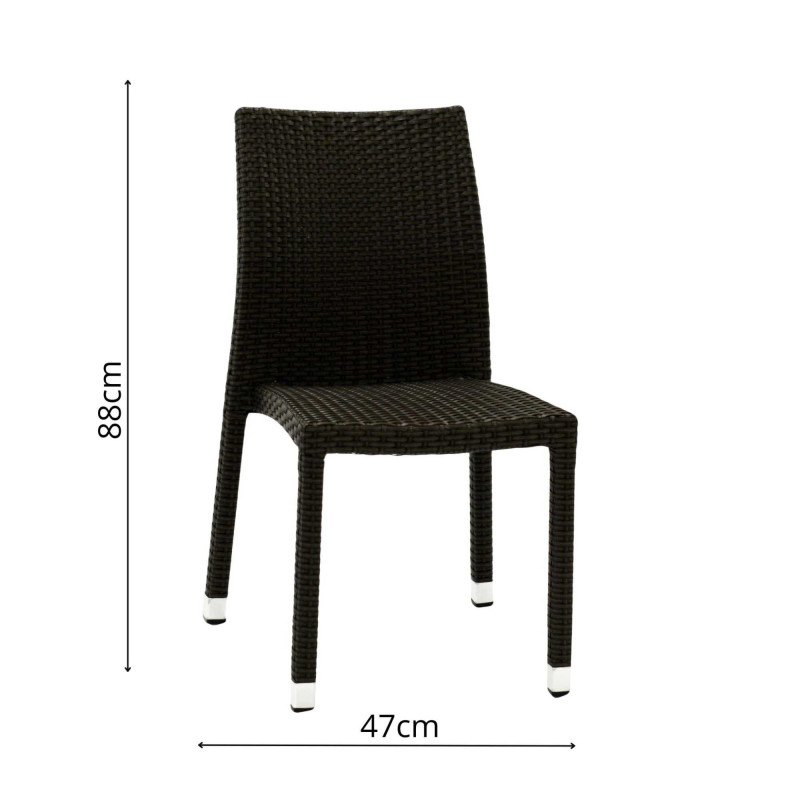 Sedia polyrattan Adila noce quadro cm47x61h44/46/88 resistente