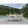 Poltrona alluminio e textilene Cleveland bianco opaco 56,5x65x93