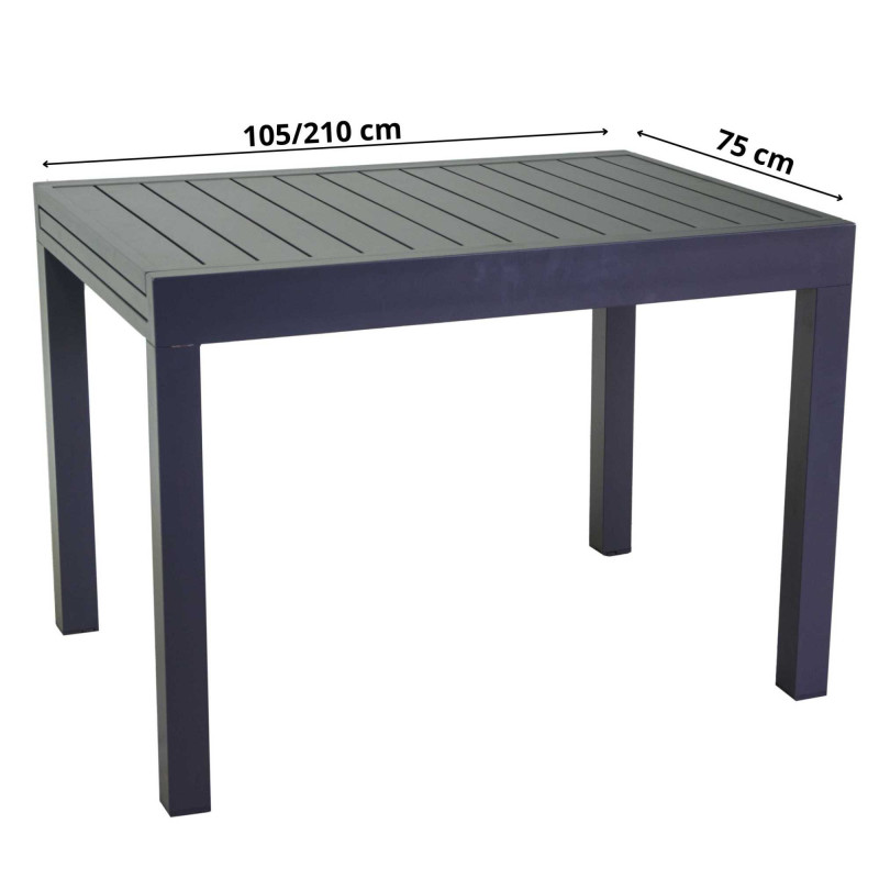 Tavolo alluminio Cleveland allungabile antracite 105-210x75h75